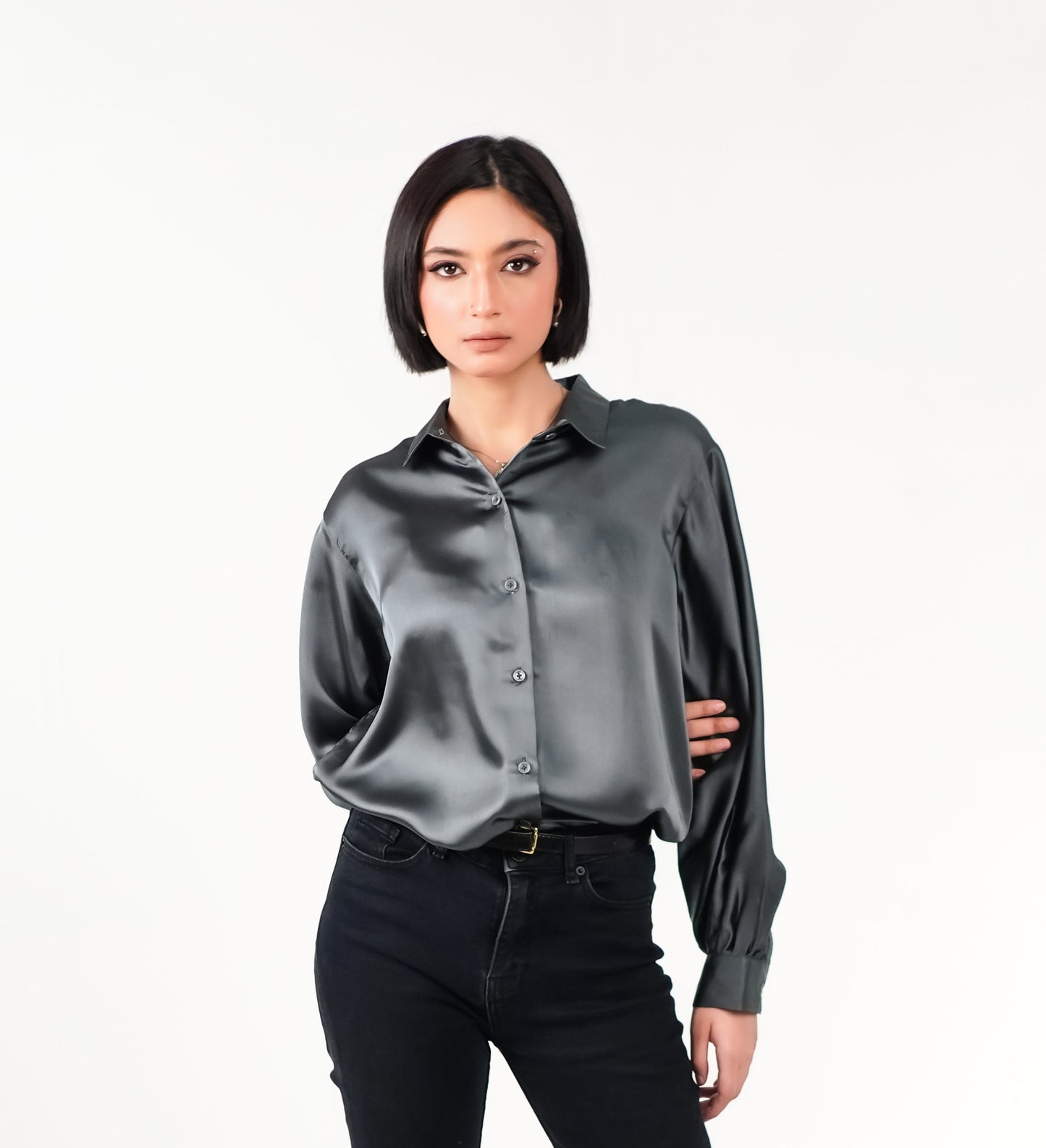 Lumina Silk Charcoal Gray