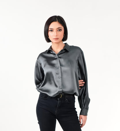 Lumina Silk Charcoal Gray