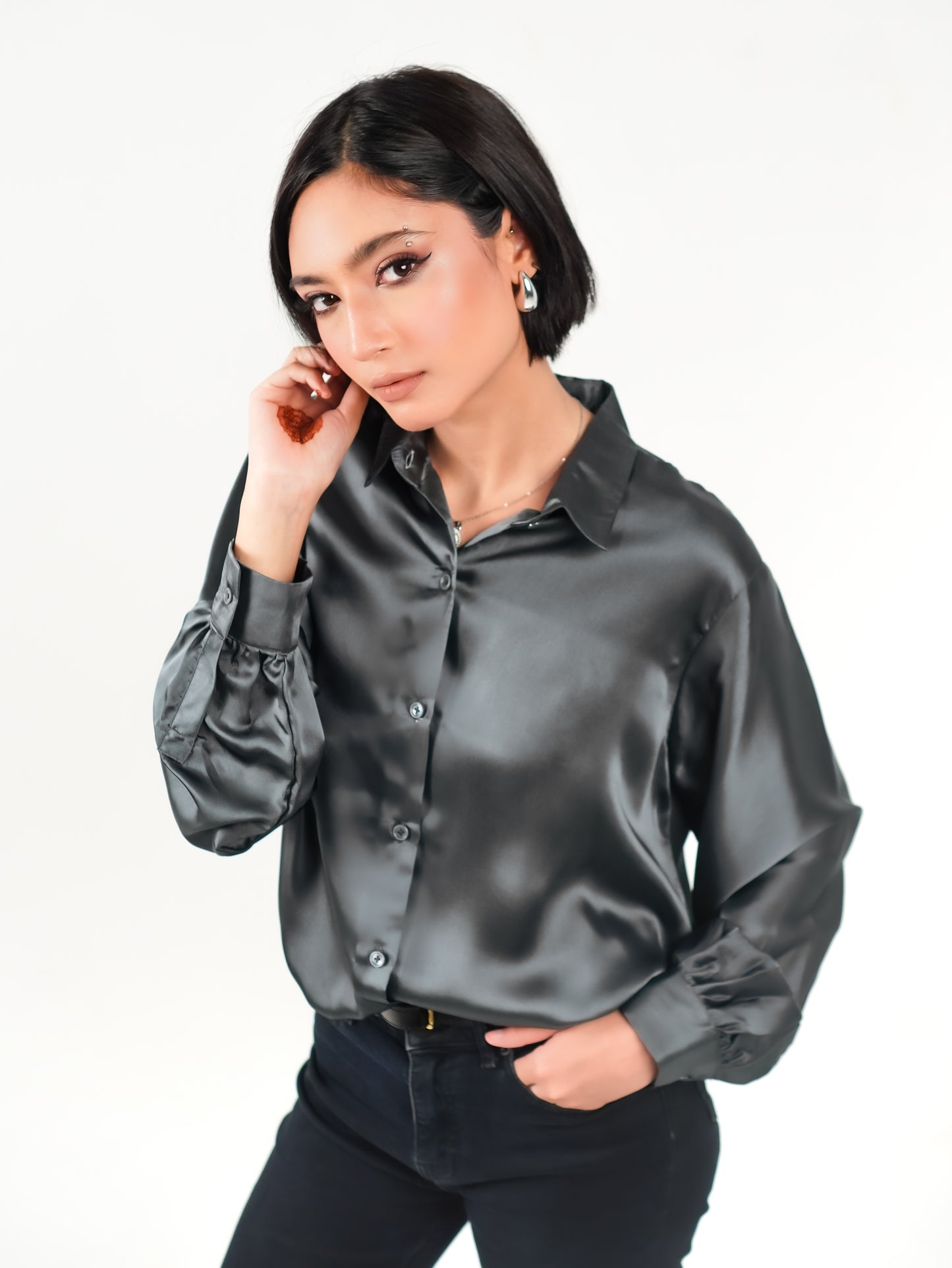 Lumina Silk Charcoal Gray
