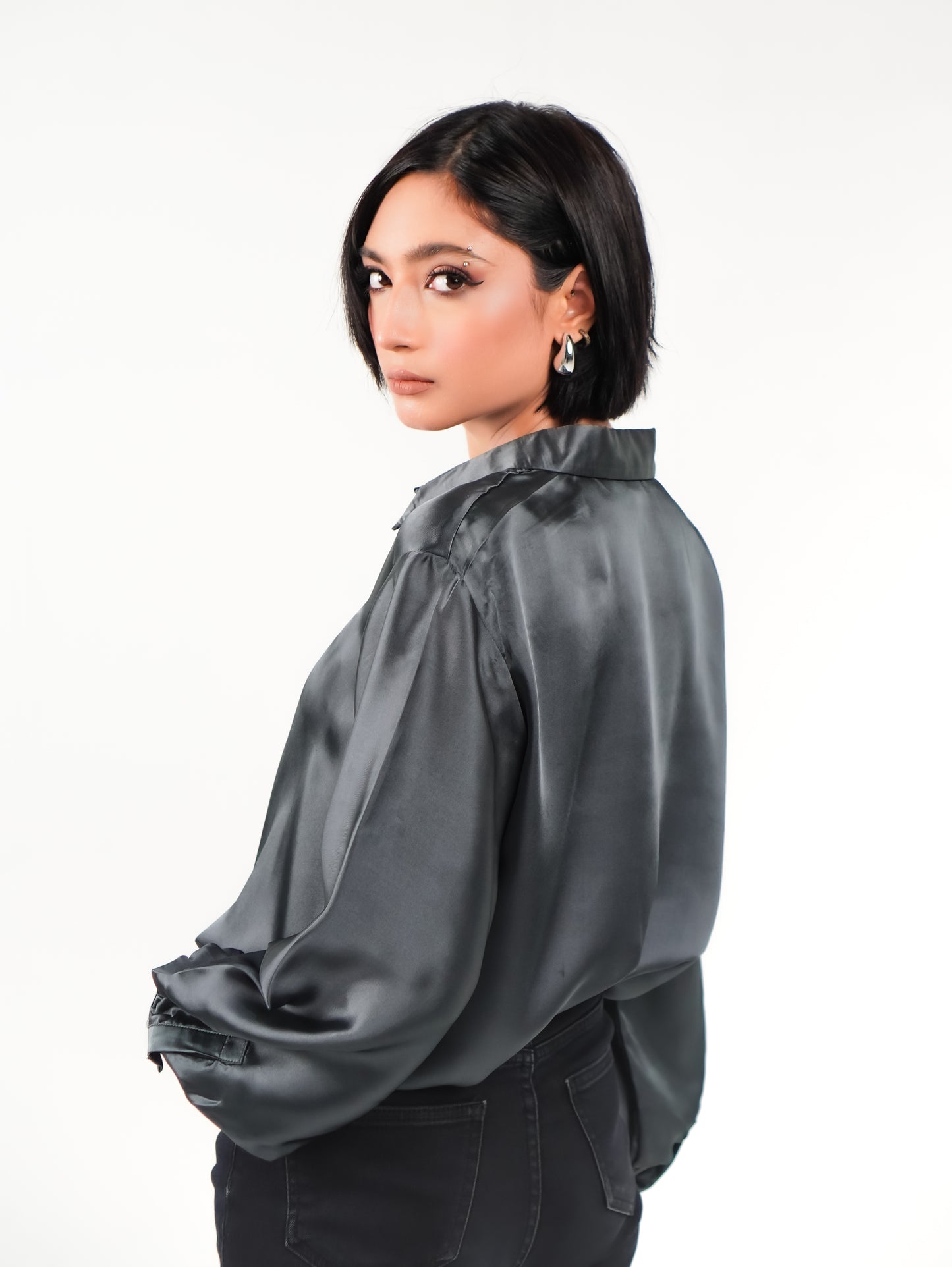 Lumina Silk Charcoal Gray