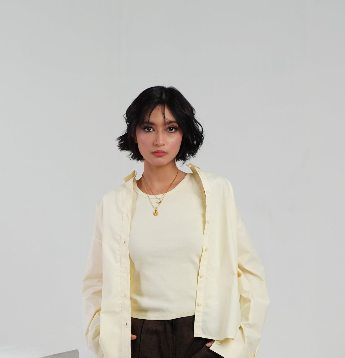 Ivory Ground Tailored Shirt